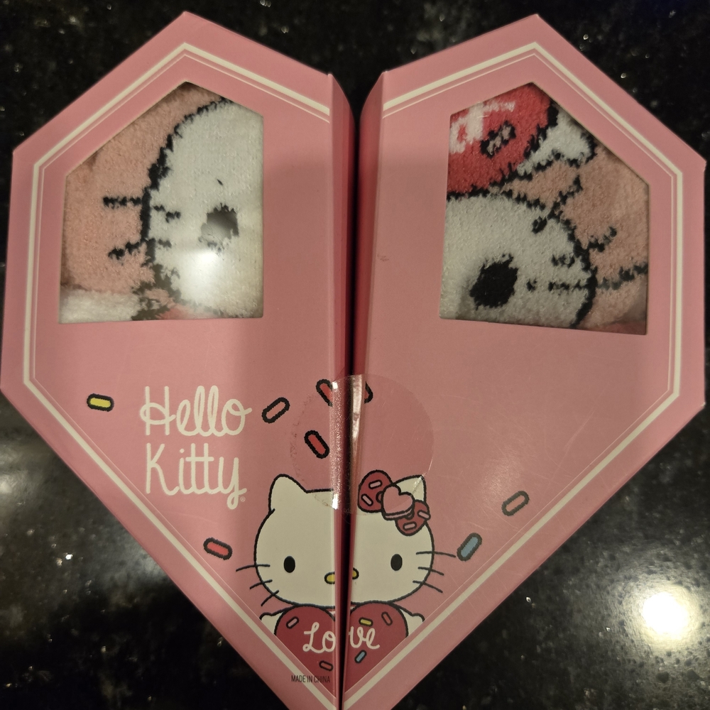 Hello Kitty Pink Heart-Shaped Gift Box with Character Panels